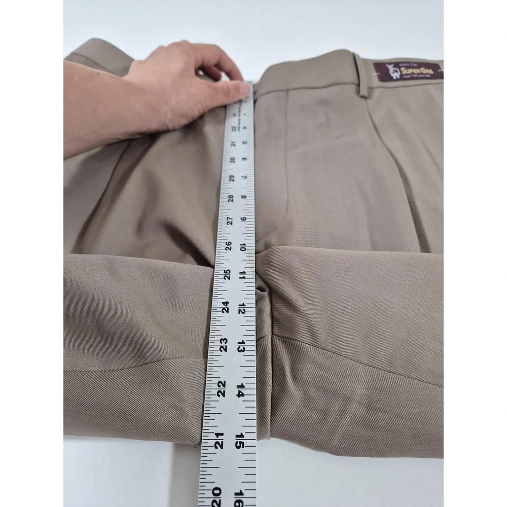 Cianni Cellini Dress Pants Mens 40x36 Tan SuperGab Wool Pleated Capri 1P NWT